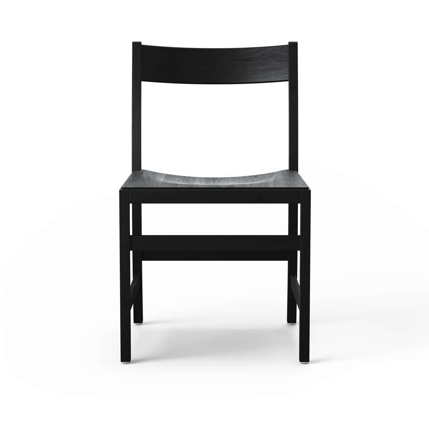 Massproductions - Waiter XL Chair, Black Stained Beech, Utan klädsel - Matstolar - Chris Martin - Svart - Trä