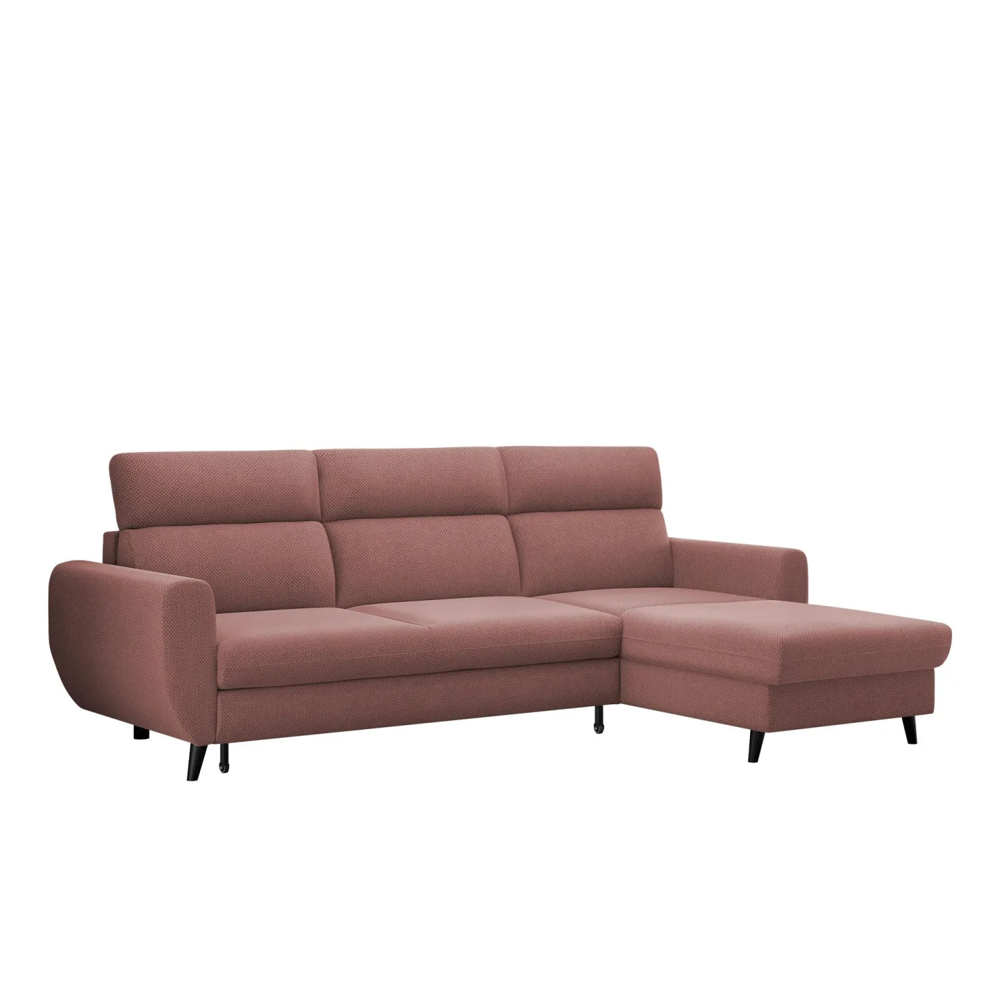 Vylon 3-sits Bäddsoffa med divan - Rosa