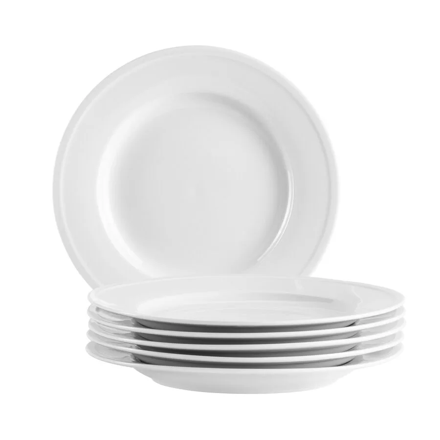 MÄSER Dessertteller-Set 6-tlg. Arlona Weiss Porzellan