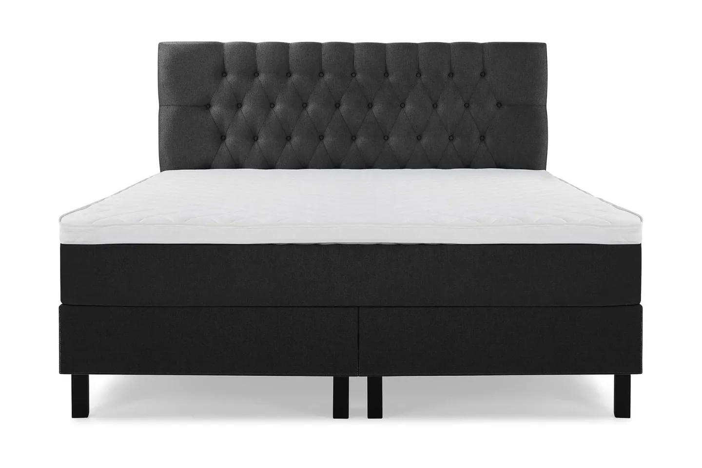 Lucky Komplett Sängpaket 180x200 Skum Diamant - Svart/Grå