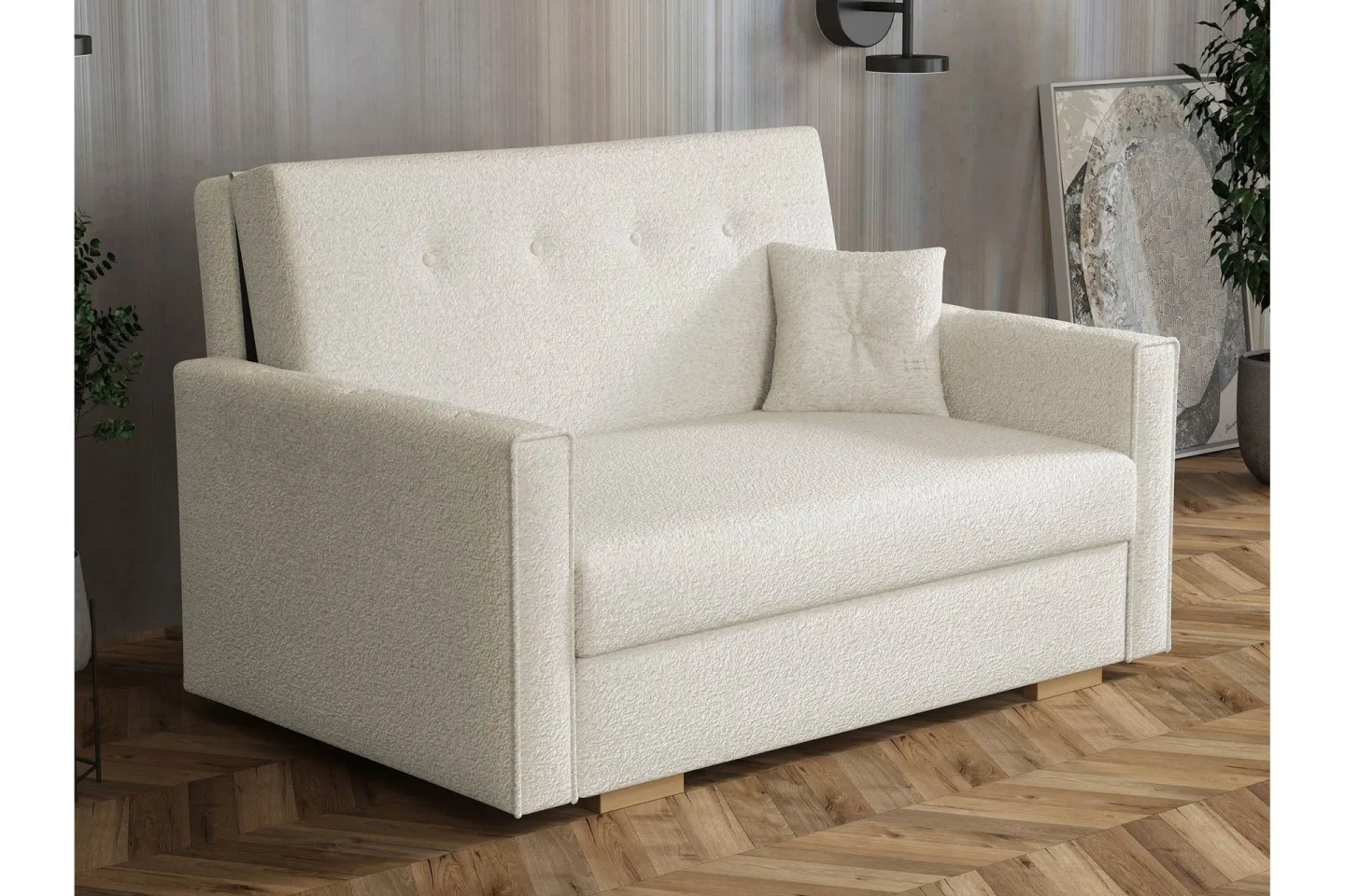 Ajiz Bäddsoffa 2-sits i Bouclé - Beige