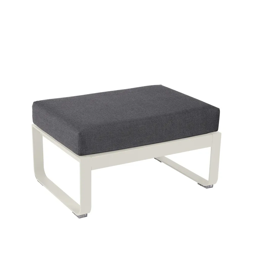 Fermob Bellevie 1-sits fotpall Clay grey (grå), graphite grey dyna