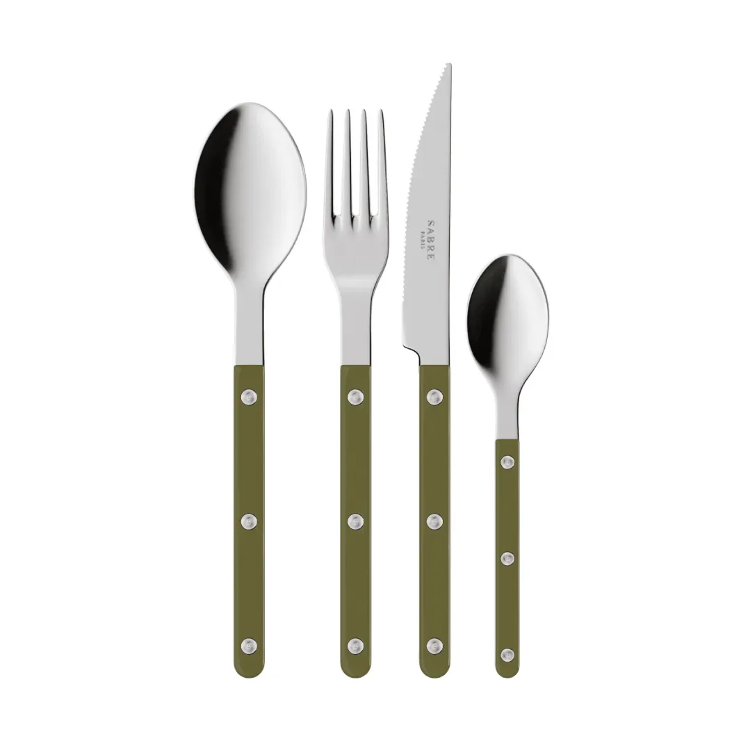 SABRE Paris Bistrot solides Besteckset 4-teilig Green fern