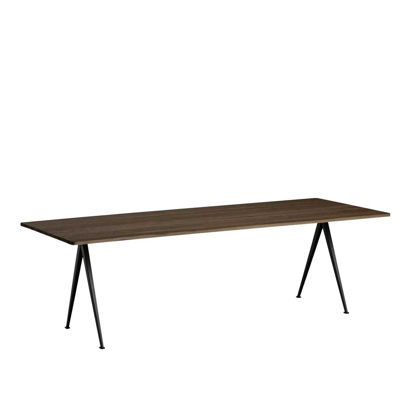 HAY - Pyramid Table 02 - Black Base - Smoked Oak - 250x85 cm - Matbord - Friso Kramer,Wim Rietveld - Träfärgad - Metall/Trä