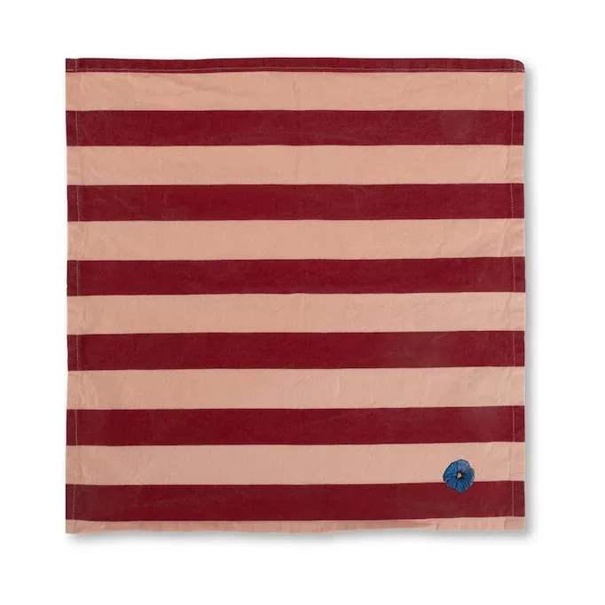 Byon Leya stripe Serviette 45x45cm 2er Pack Rot -rosa