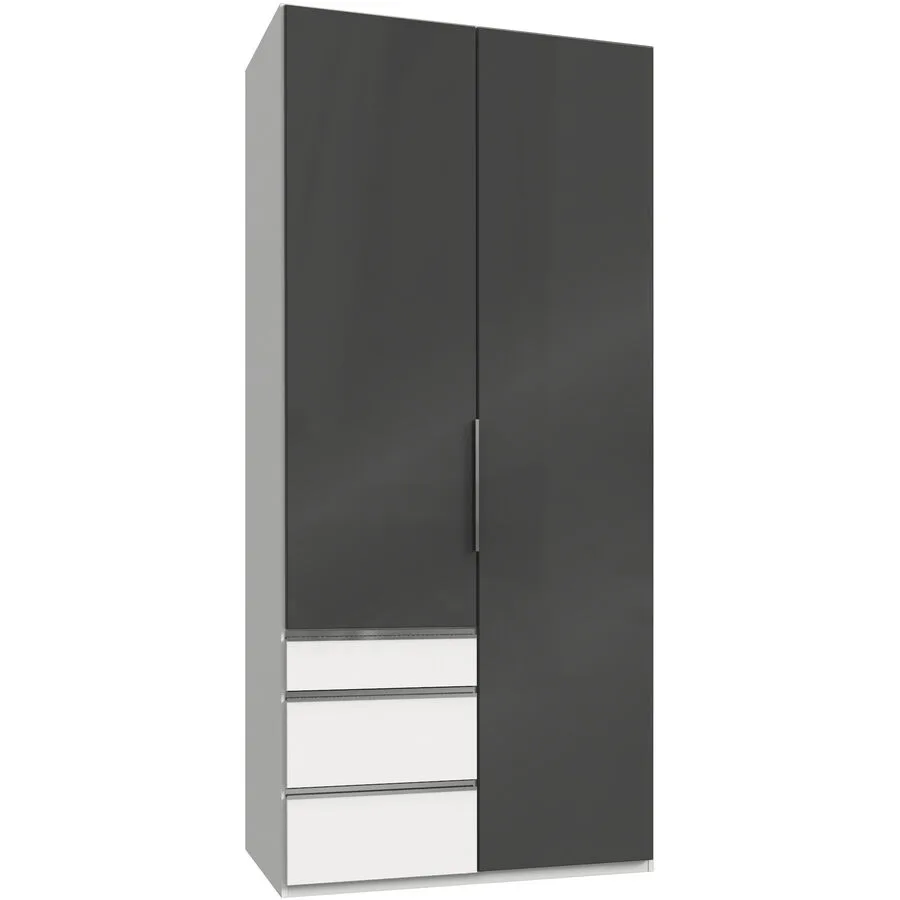 Kleiderschrank Sanko grau Holzwerkstoff B 100 cm