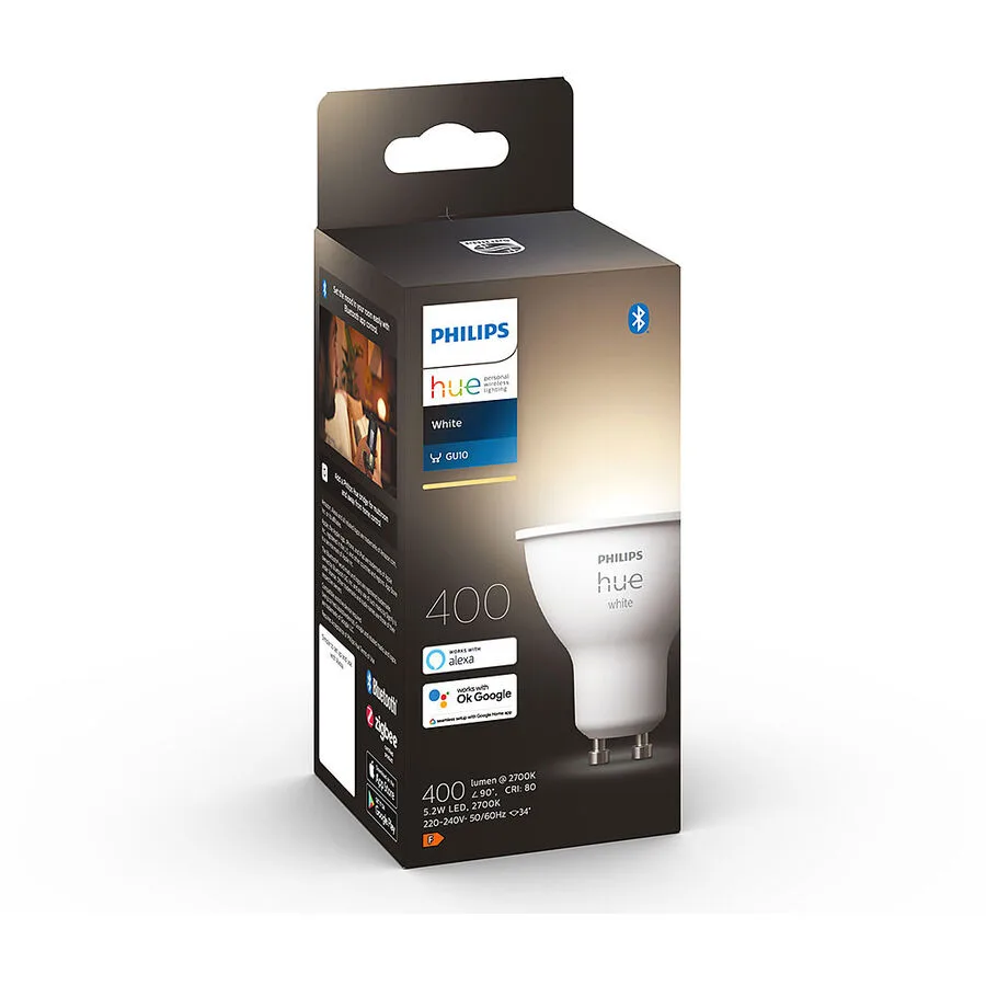 Leuchtmittel Philips Hue Kunststoff GU10 5.2 W - Farbe: weiss - LED - Lichtfarbe: Warmweiss - LED Leuchtmittel