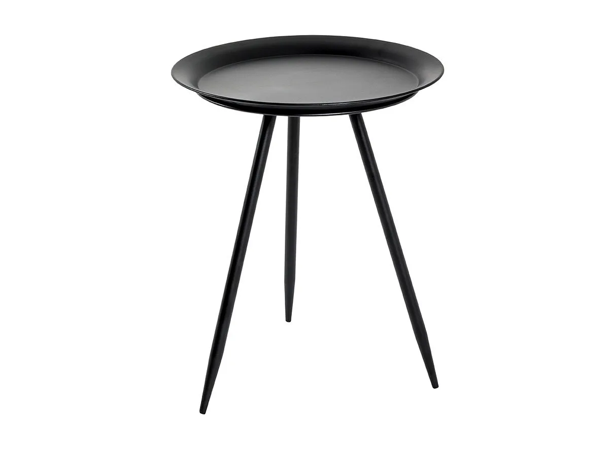 Beistelltisch schwarz Metall - rund - 47 x 38 cm - HANS