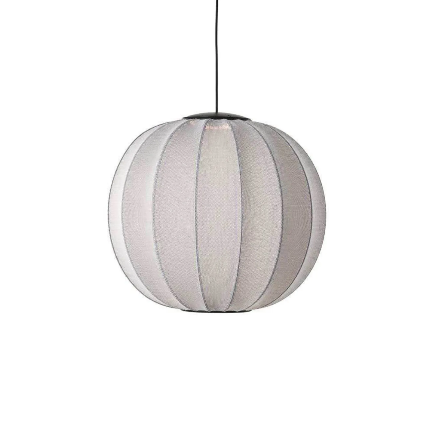 Knit-Wit 60 Round LED Pendelleuchte Silver - Made By Hand - Schlafzimmer - Stoff / Textil