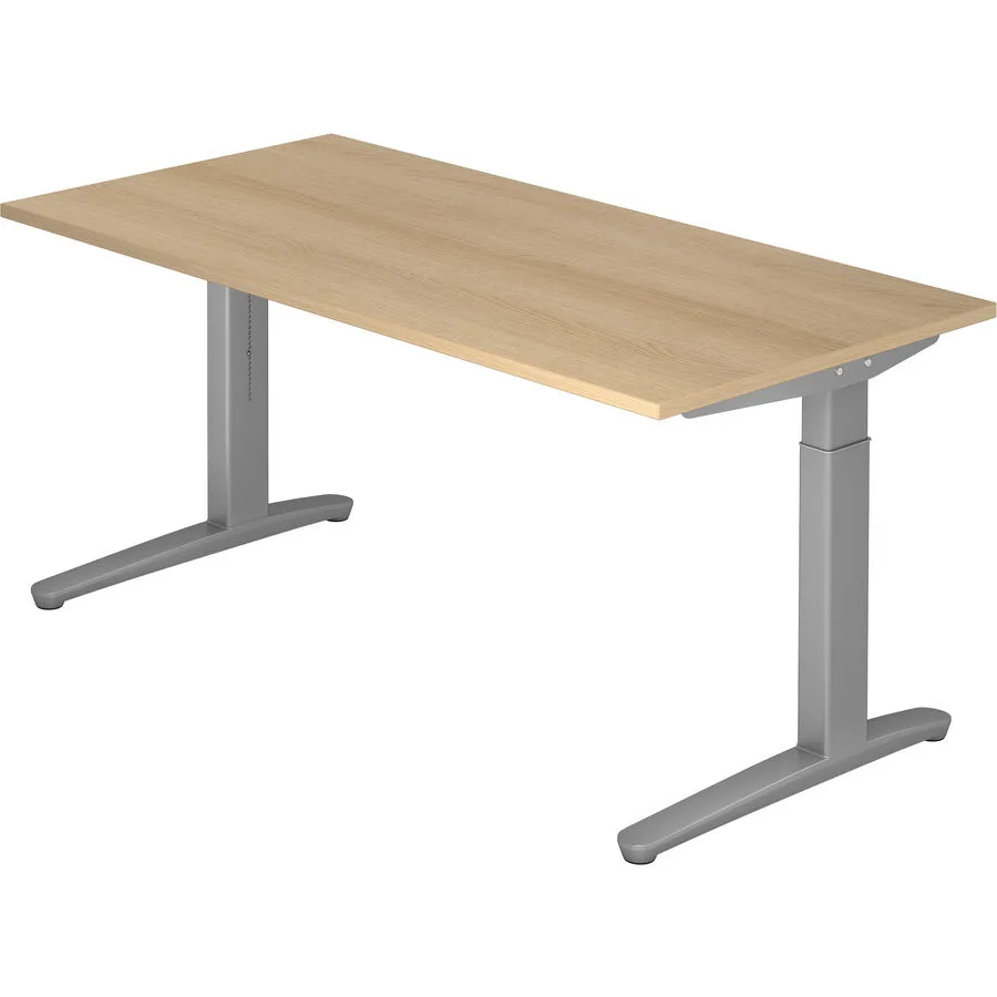 Schreibtisch Office eiche Holzwerkstoff Höhenverstellbar B 160 T 80 cm
