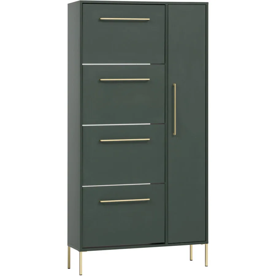 Schuhschrank Annkatrin waldgrün Holzwerkstoff B 88 H 174 cm