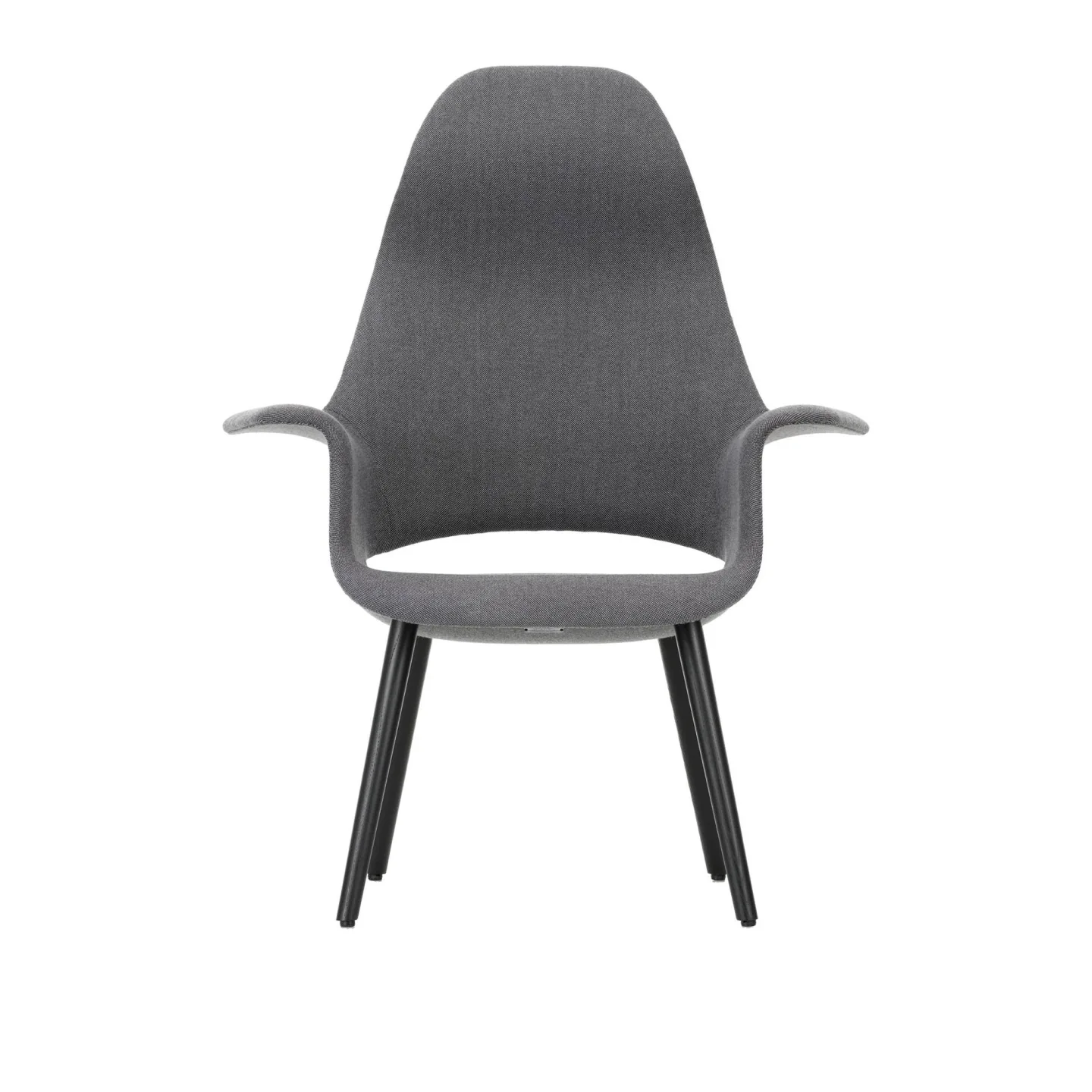 Vitra - Organic Highback, Tyg: Kat. F60 - Hopsak - 74 - Fåtöljer - Charles Eames,Eero Saarinen - Blå - Trä