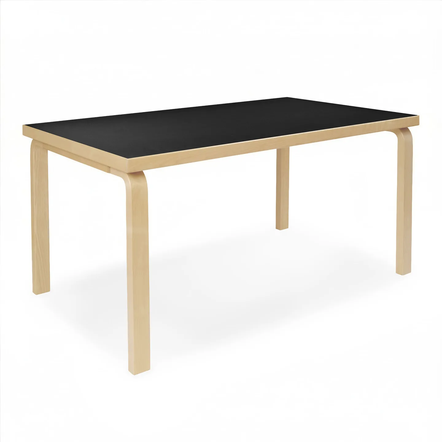 Artek - Aalto Table 82B, Black linoleum top, Natural lac - Matbord - Alvar Aalto