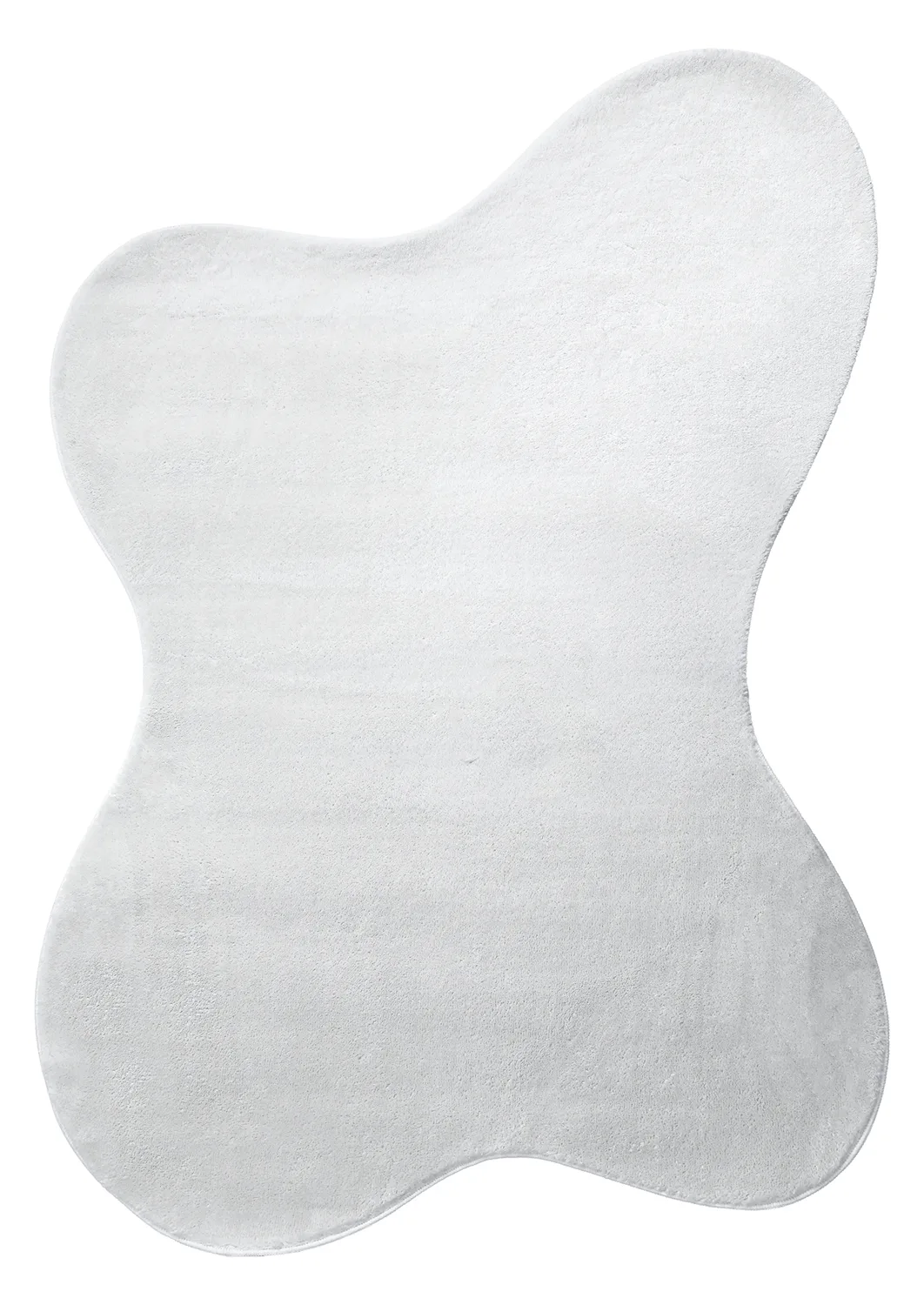 Asymmetrisk Bølgete Ryeteppe - Aranga Super Soft Fur (hvit) (Størrelse: 160 x 230 cm)