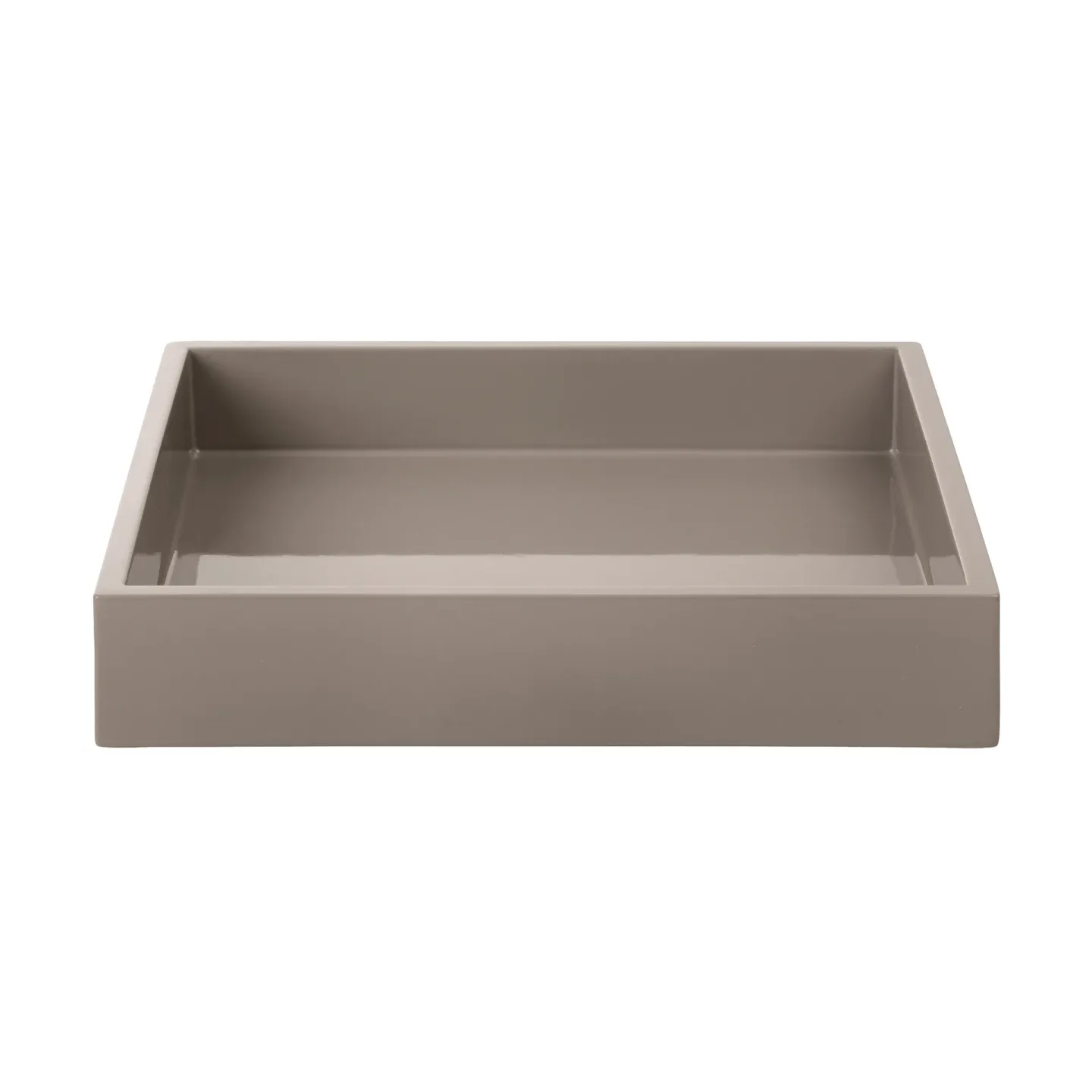 Mojoo Lux lackiertes Dekotablett 19x19x3,5 cm Warm grey