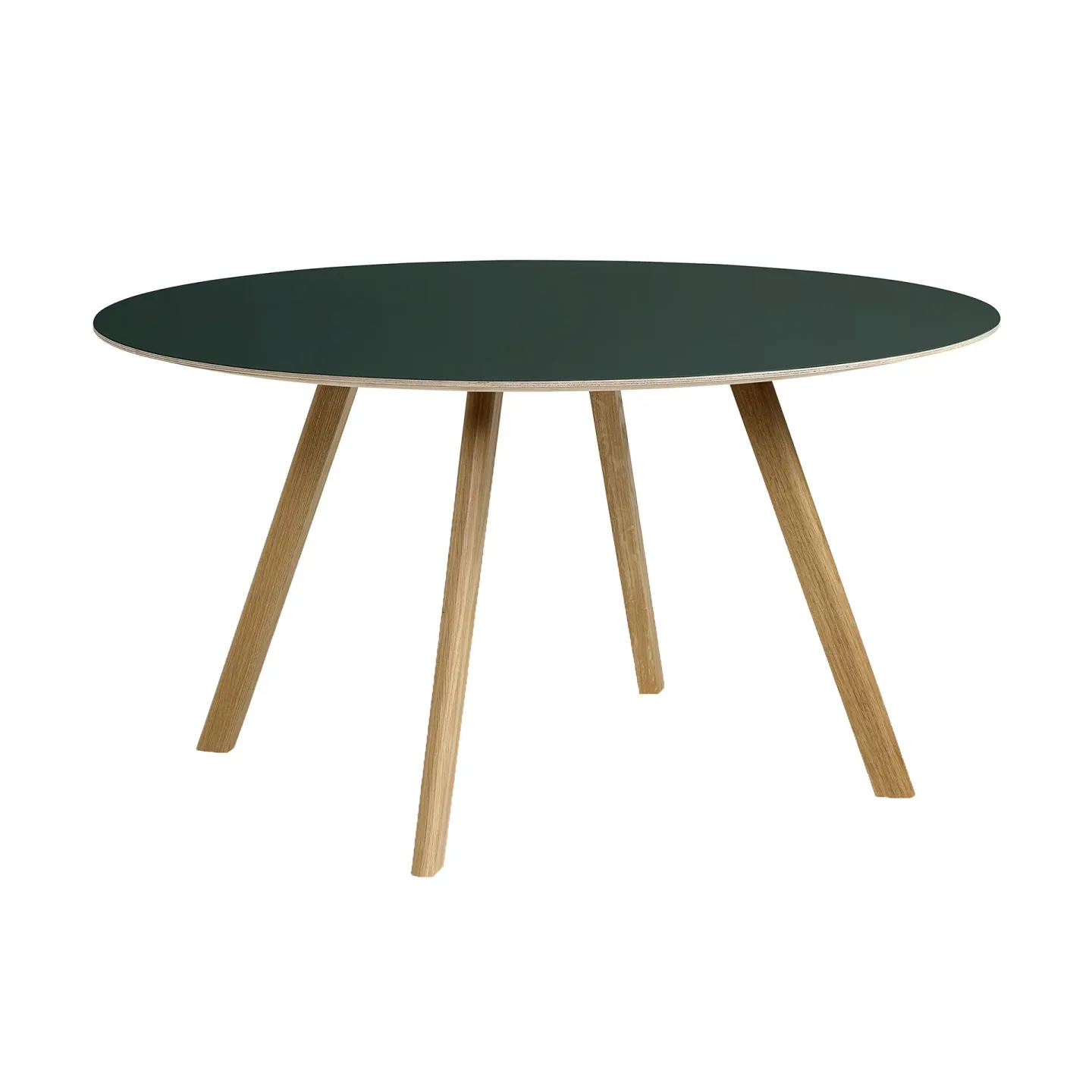 HAY CPH25 2.0 Esstisch Ø140 cm Green linoleum-lacquered oak