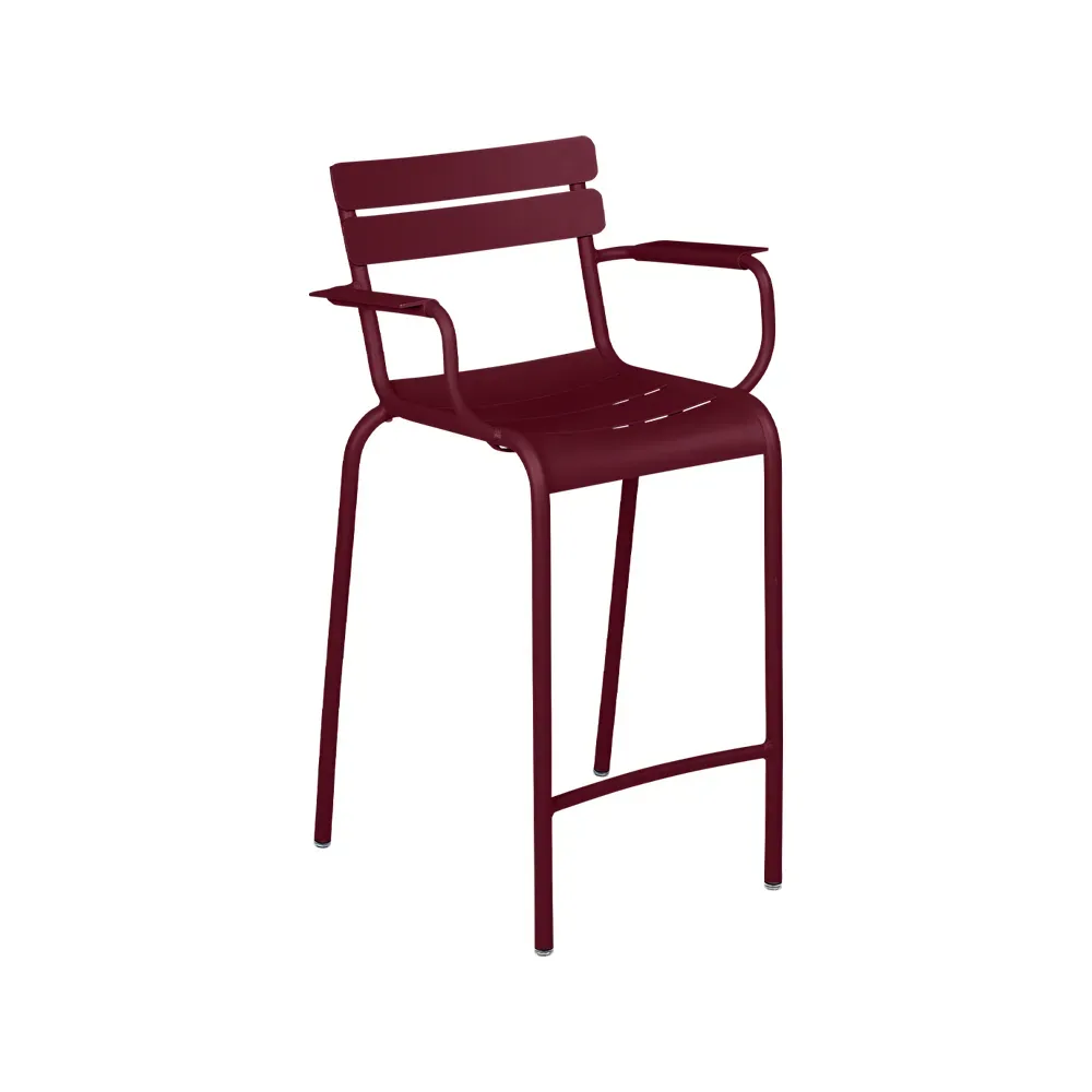 Fermob Luxembourg barstol med armstöd Black cherry (vinröd)