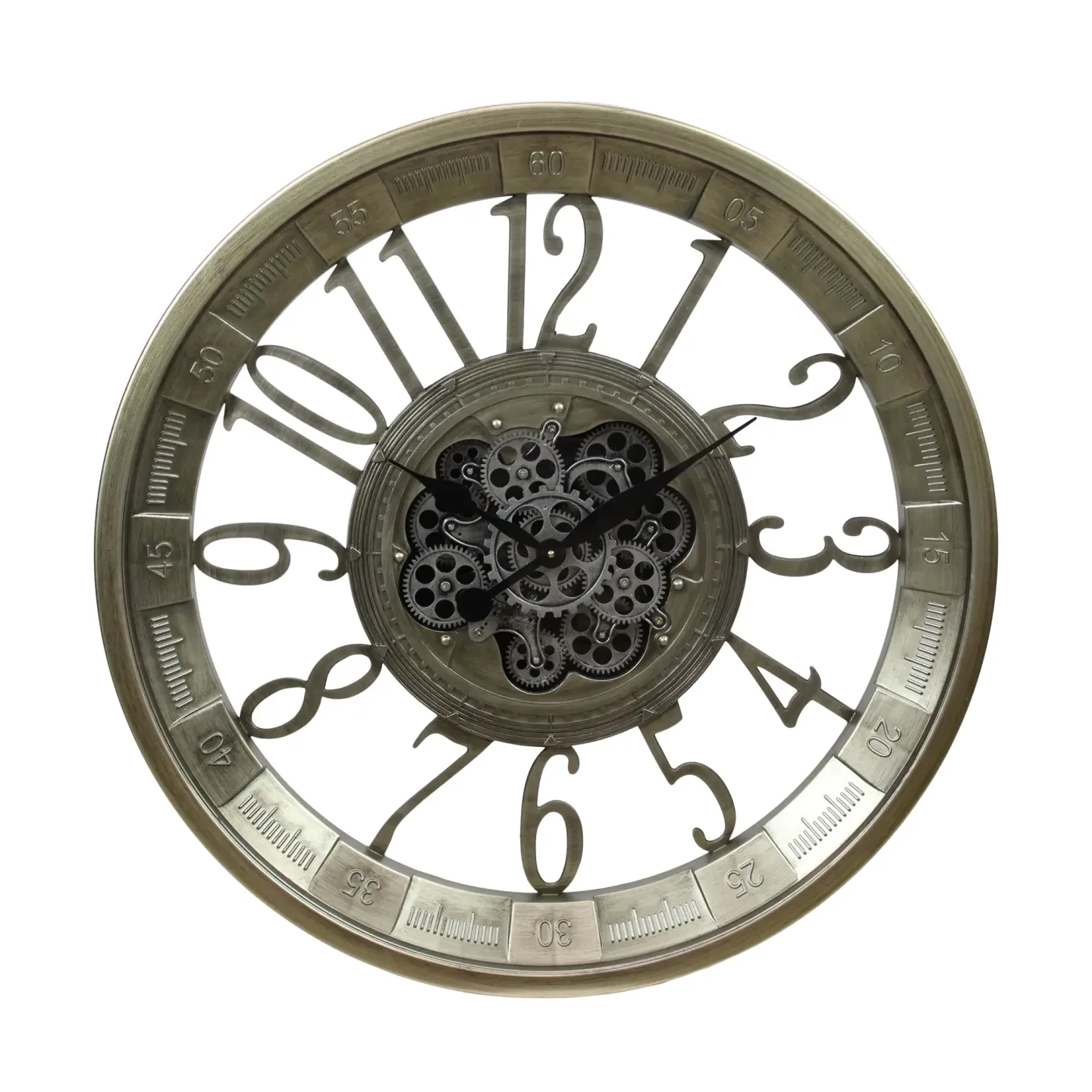 Decofinder Uhr Metall, Silber Grau | Schubiger Möbel