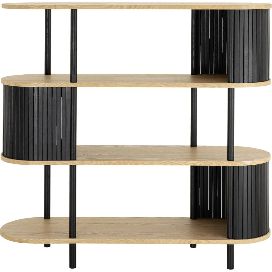 Regal Davi natur, schwarz Holzwerkstoff B 120 H 114 cm