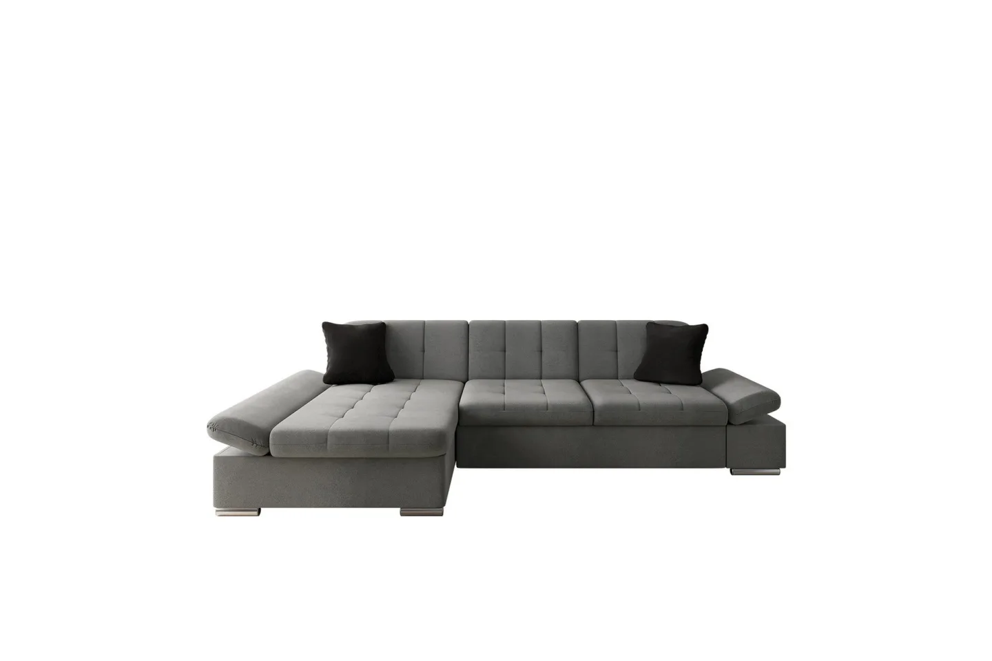 Djerra Soffa med Divan 3-sits - Grå/Svart