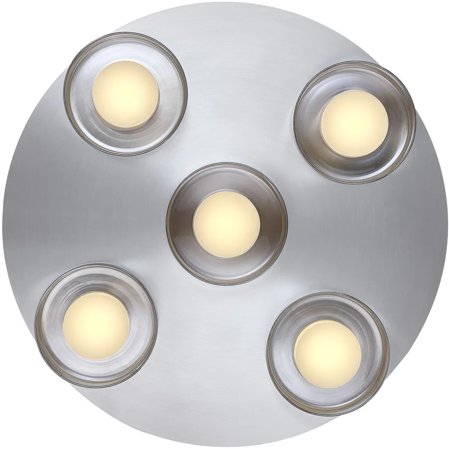 Deckenlampe Dune Silber Aluminium/Eisen 44 cm - LED - Lichtfarbe: Warmweiss - LED Energiesparlampen