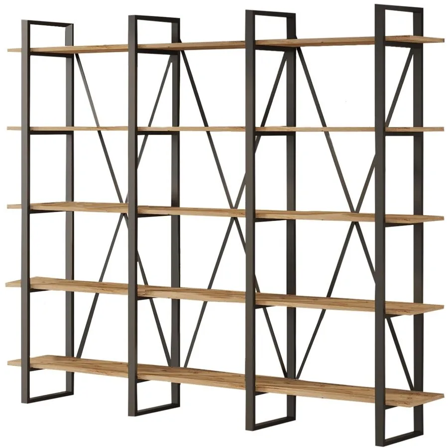 Bücherregal Yemek Kiefer Melaninbeschichtete Mischholz (Spanplatte) B 219.6 H 180 cm