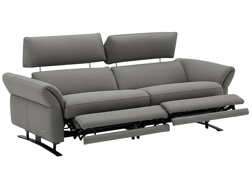 3er Sofa CAMPO DE FIORI OMEGA Echtleder hellgrau