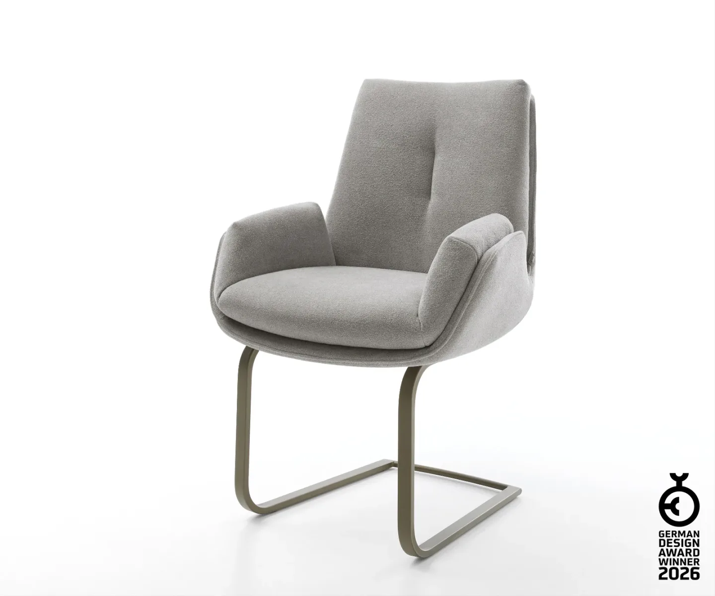 Freischwinger Clea-Flex Strukturstoff Soft Grau Freischwinger flach Effektfinish Titan