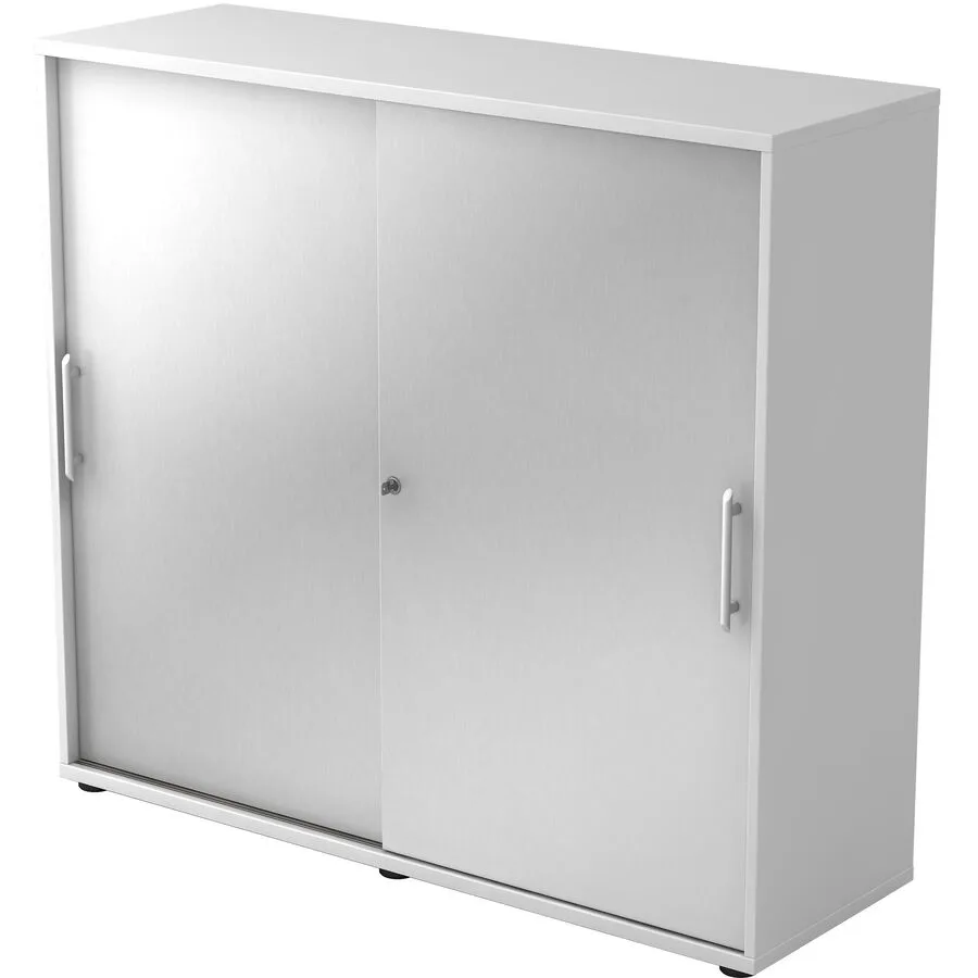 Aktenschrank Office Silber, Weiss Holzwerkstoff B 120 H 110 cm