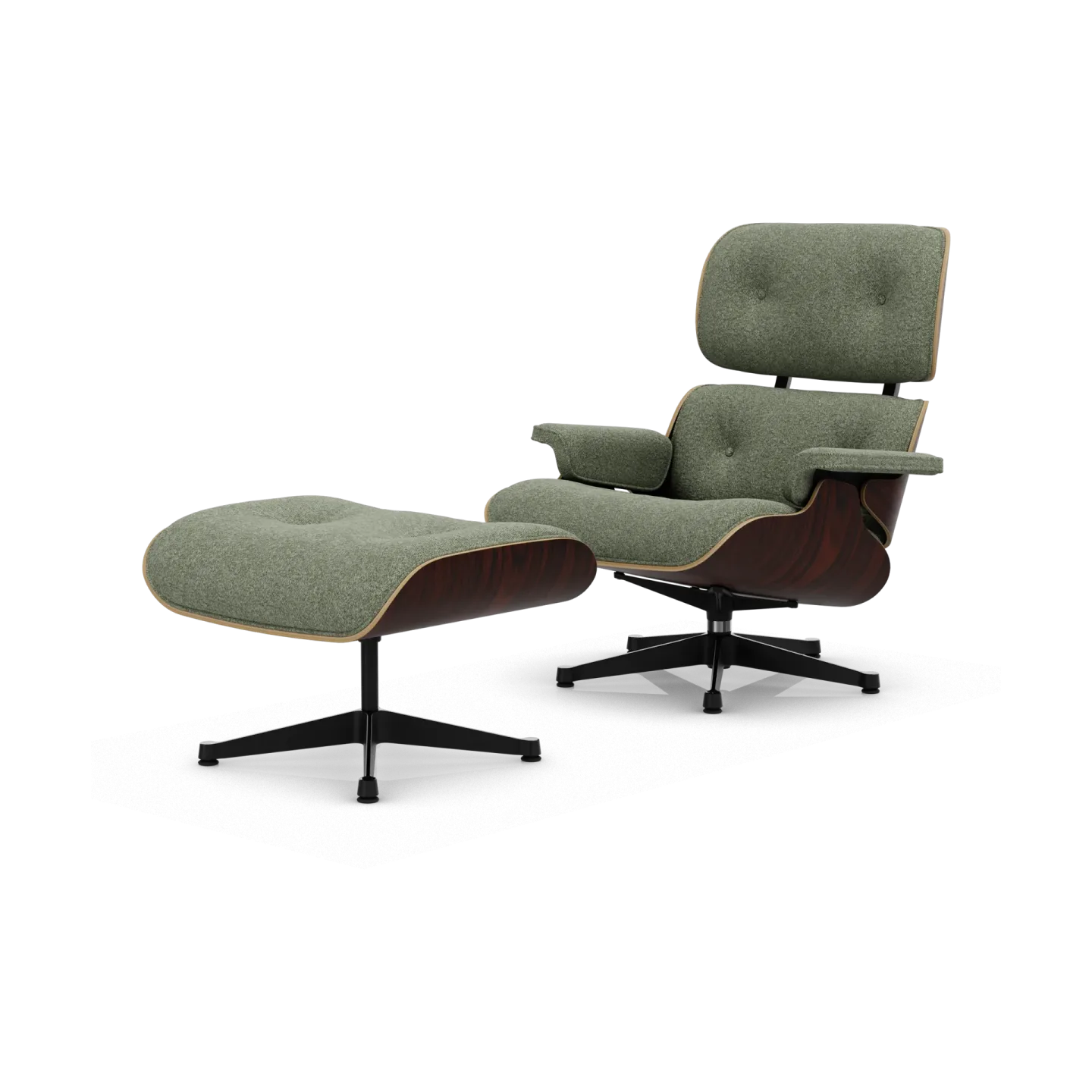 Vitra Eames Lounge Chair & Ottoman new dimensions 09 Ivory-forest-05 sant. palisander-pol. steel-black