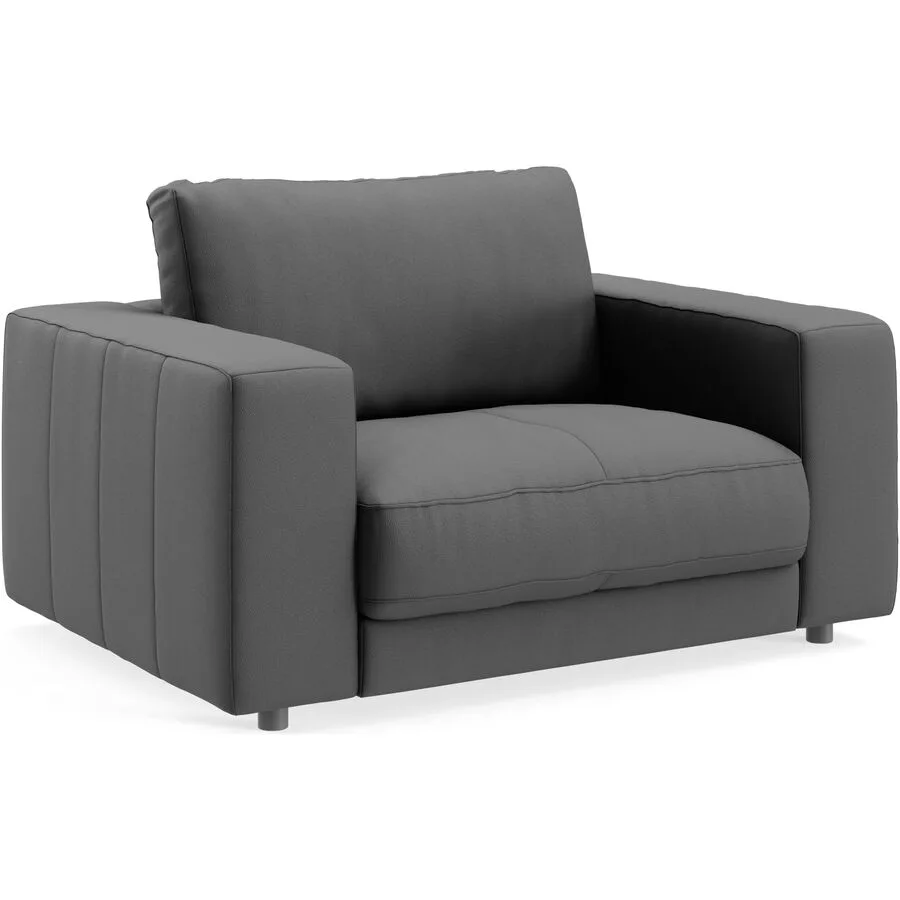 Sessel Ava fango Bezug: pigmentiertes Leder B 140 T 107 H 86 cm - Möbel Konfigurator: Traummöbel individuell zusammenstellen