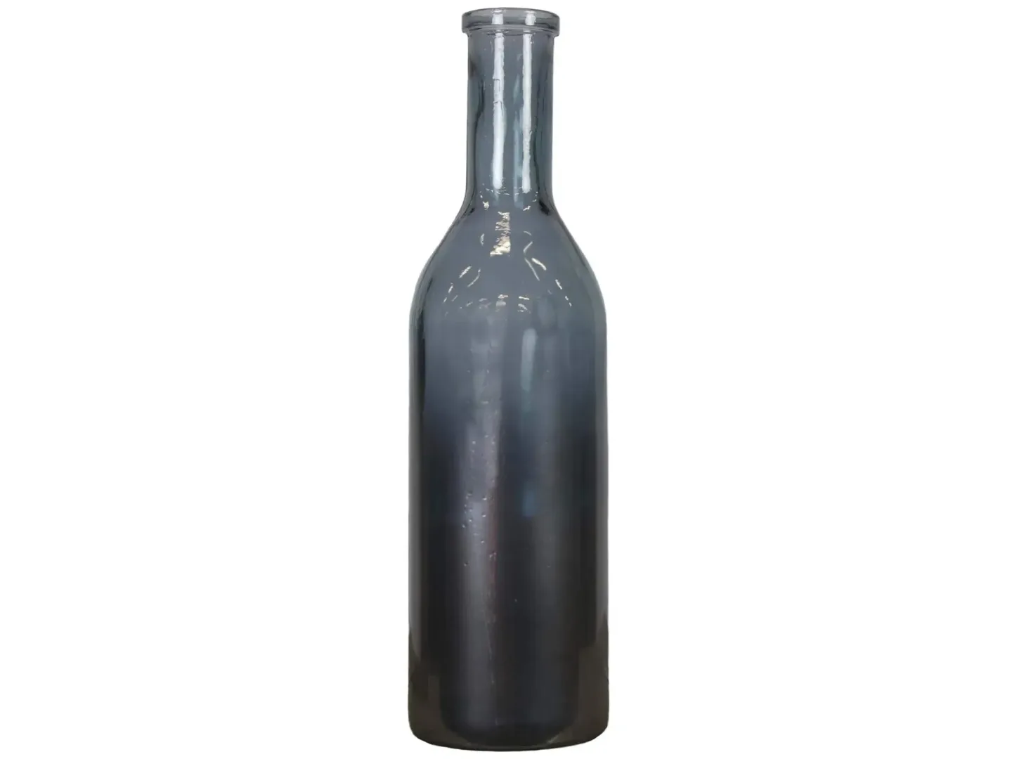 Decofinder Flasche Glas Metallsilber H: 50 cm | Schubiger Möbel