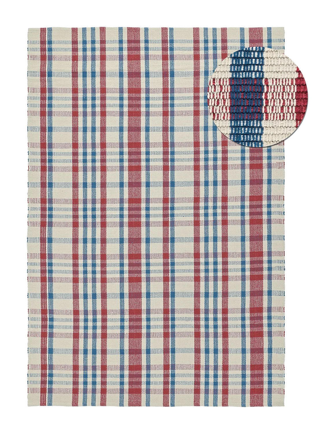 Bomullsteppe - Husvik (krem/flerfarget) (Størrelse: 160 x 230 cm)