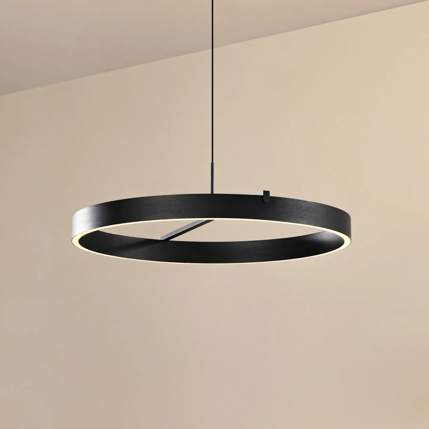 Rovan LED-hængelampe Ø 60 cm CCT sort - Lucande - Stue - Moderne - Metal - Med én lyskilde