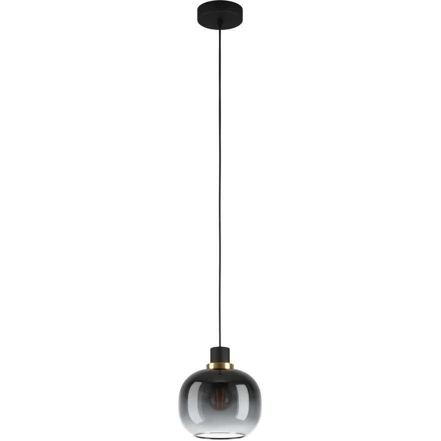 Eglo Pendellampe Oilella Schwarz Stahl/Glas 0 cm 0 cm - Farbe: Schwarz/Messing - Material: Glas/Stahl