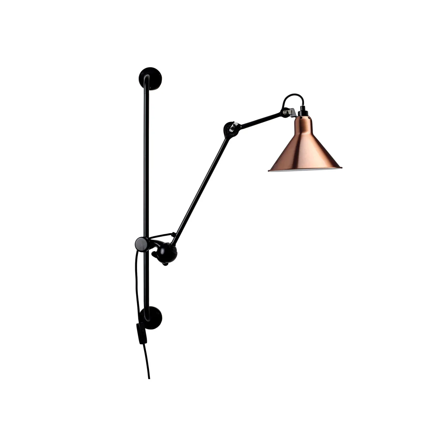 DCWéditions - Lampe Gras No210 - Conic, Koppar med vit insida - Vägglampor - Bernard-Albin Gras - Koppar - Metall