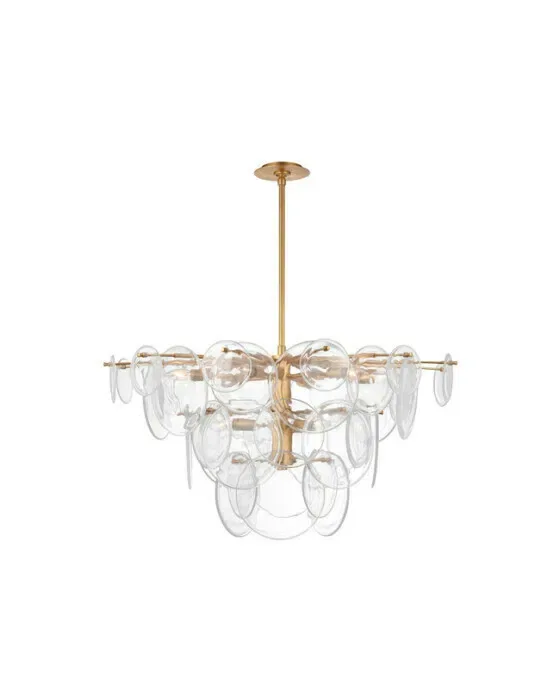 Loire Chandelier Gild/Clear Glass L