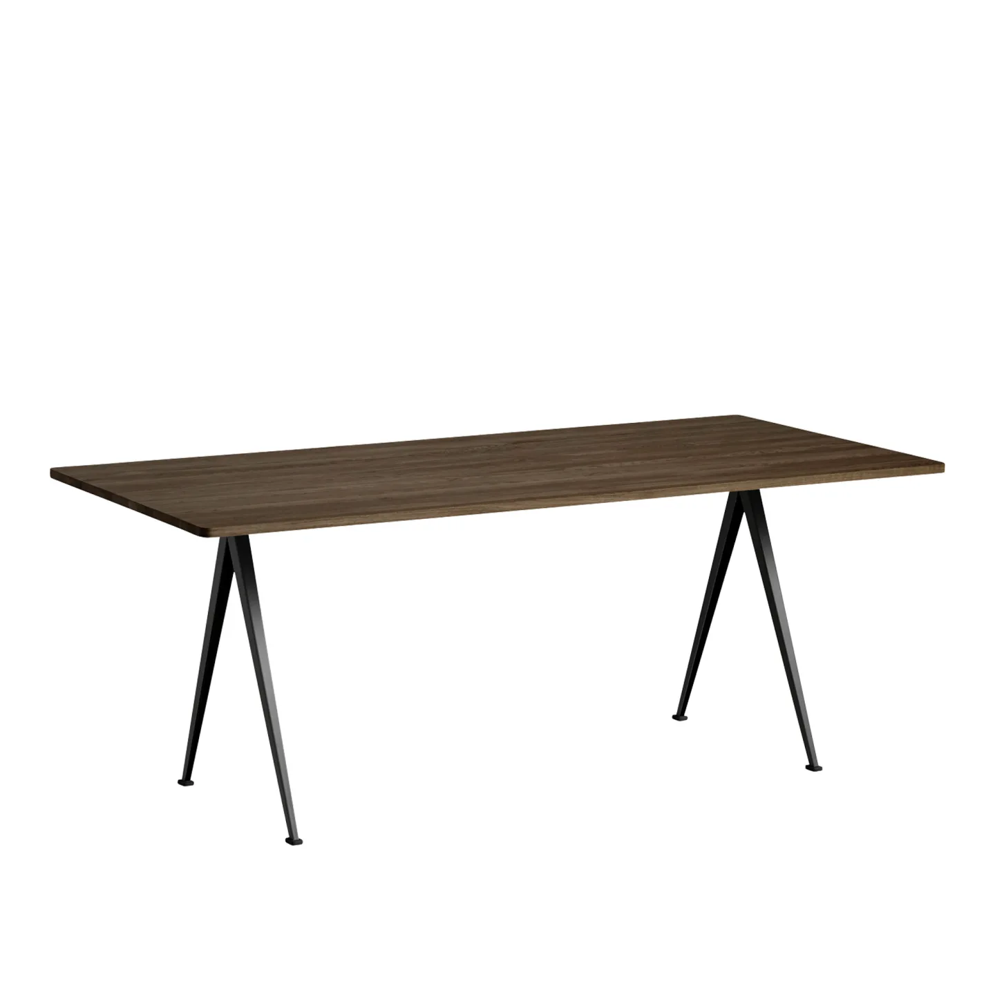 HAY - Pyramid Table 02 - Black Base - Smoked Oak - 190x85 cm - Matbord - Friso Kramer,Wim Rietveld - Träfärgad - Metall/Trä