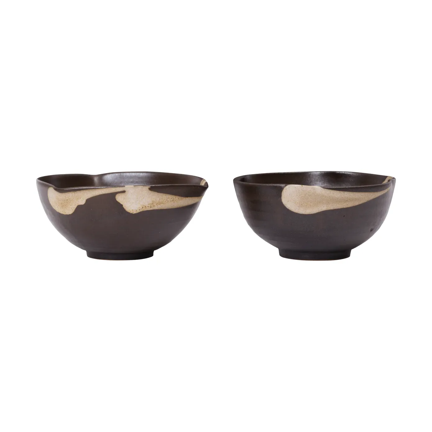 Ferm Living Koyo Schale 2er Pack Dark brown-buff, Ø11,5x6 cm