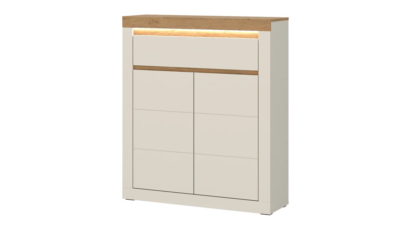 Kommode mit Schublade Beige-Kaschmir - Eiche 94 cm - NAXXAR