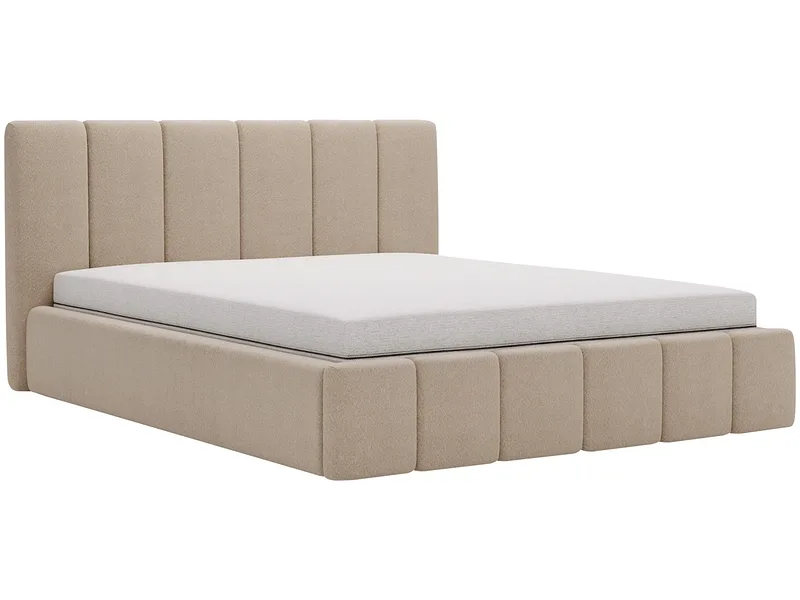 Bett CHIARA 180x200cm boucle-stoff cappuccino