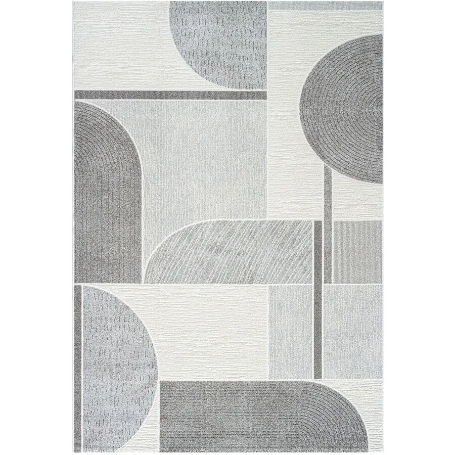 Teppich Valentino grau Architektonisch/Kacheln Polyester/Polypropylen 230 x 160 cm