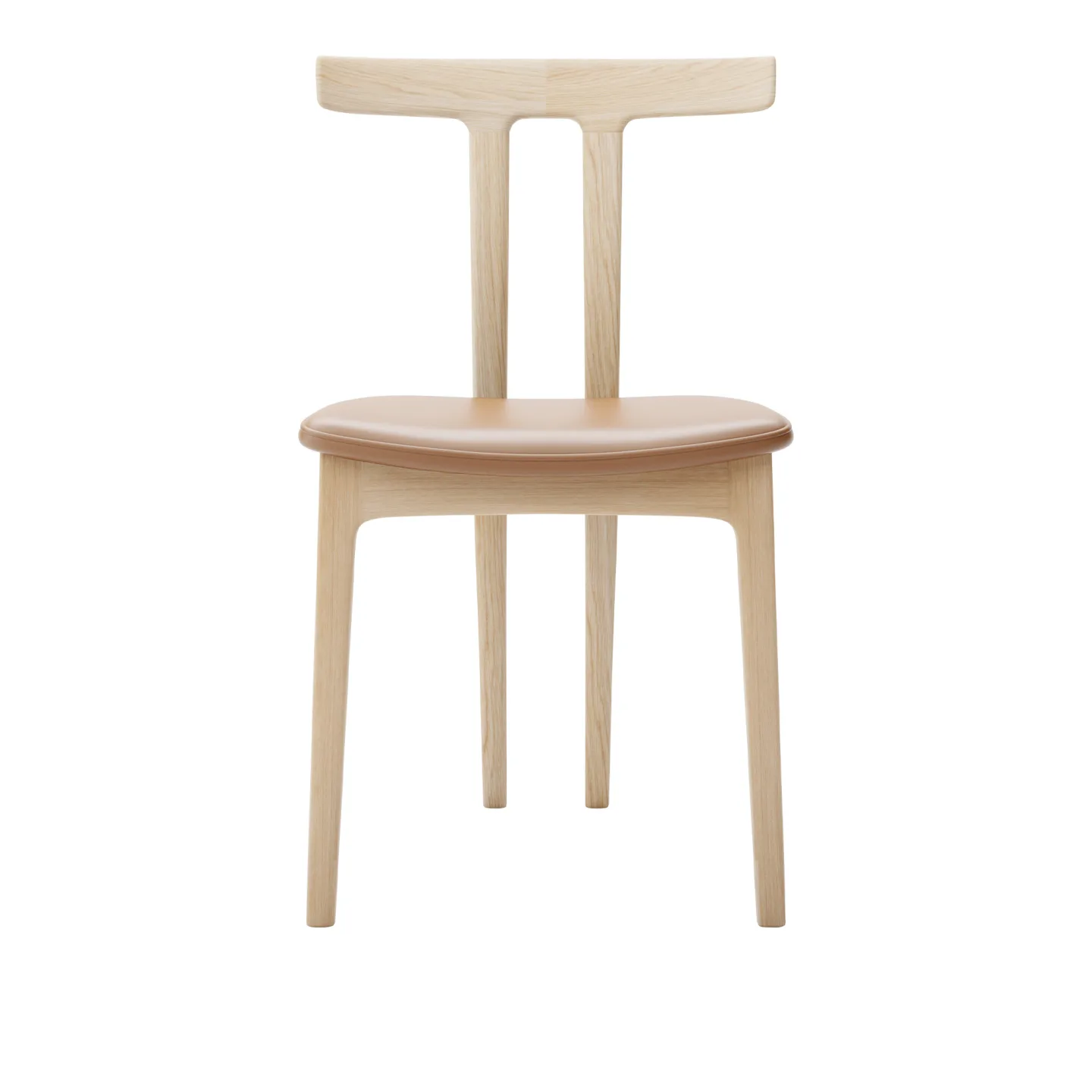 Carl Hansen - OW58, T-Chair, White Oiled Oak, Leather Cat. B Thor 307 - Matstolar - Ole Wanscher - Läder/Trä/Skum