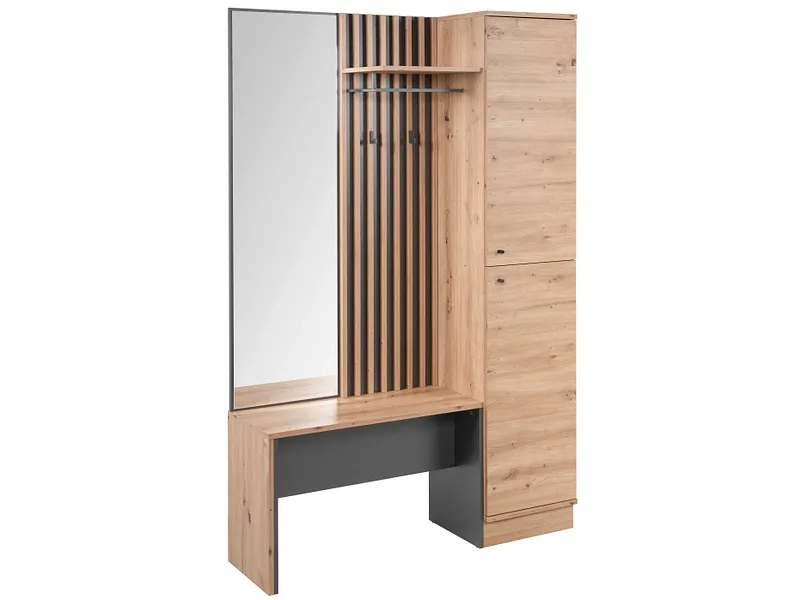Garderobe MEDAN 122x37x190cm artisan eiche