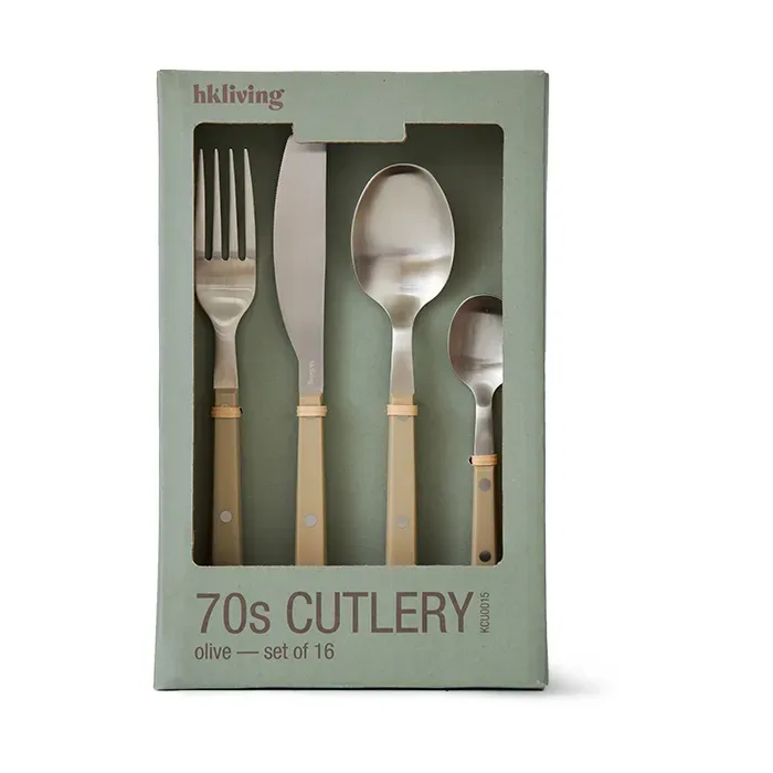 HKliving 70's Besteckset 16-teilig Olive