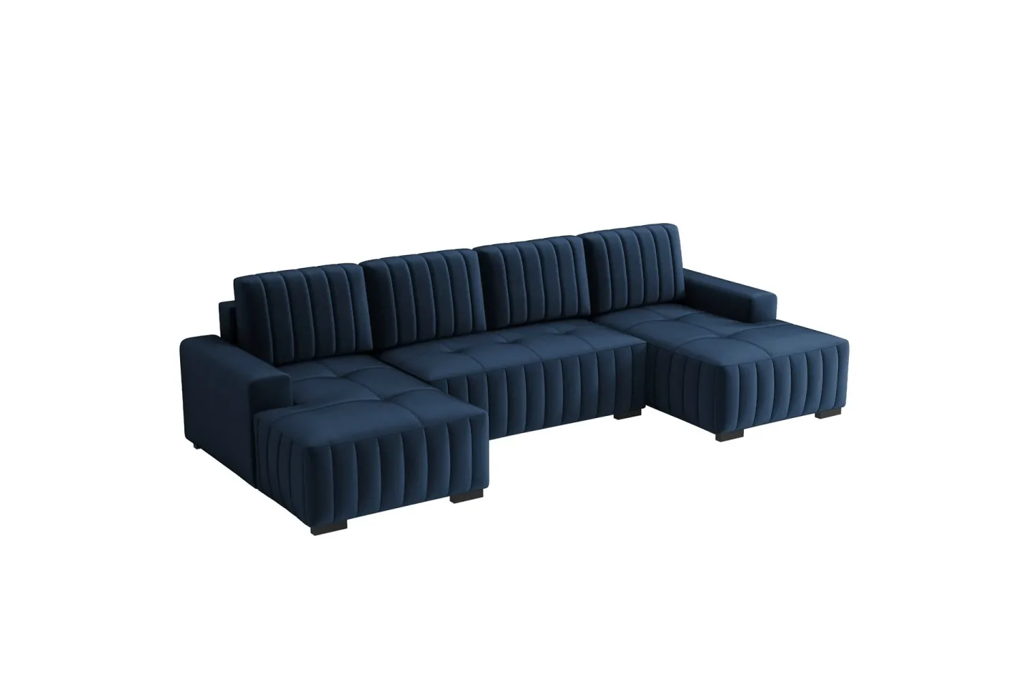 Esher Bäddsoffa Dubbeldivan 4-sits i Plysch - Marinblå