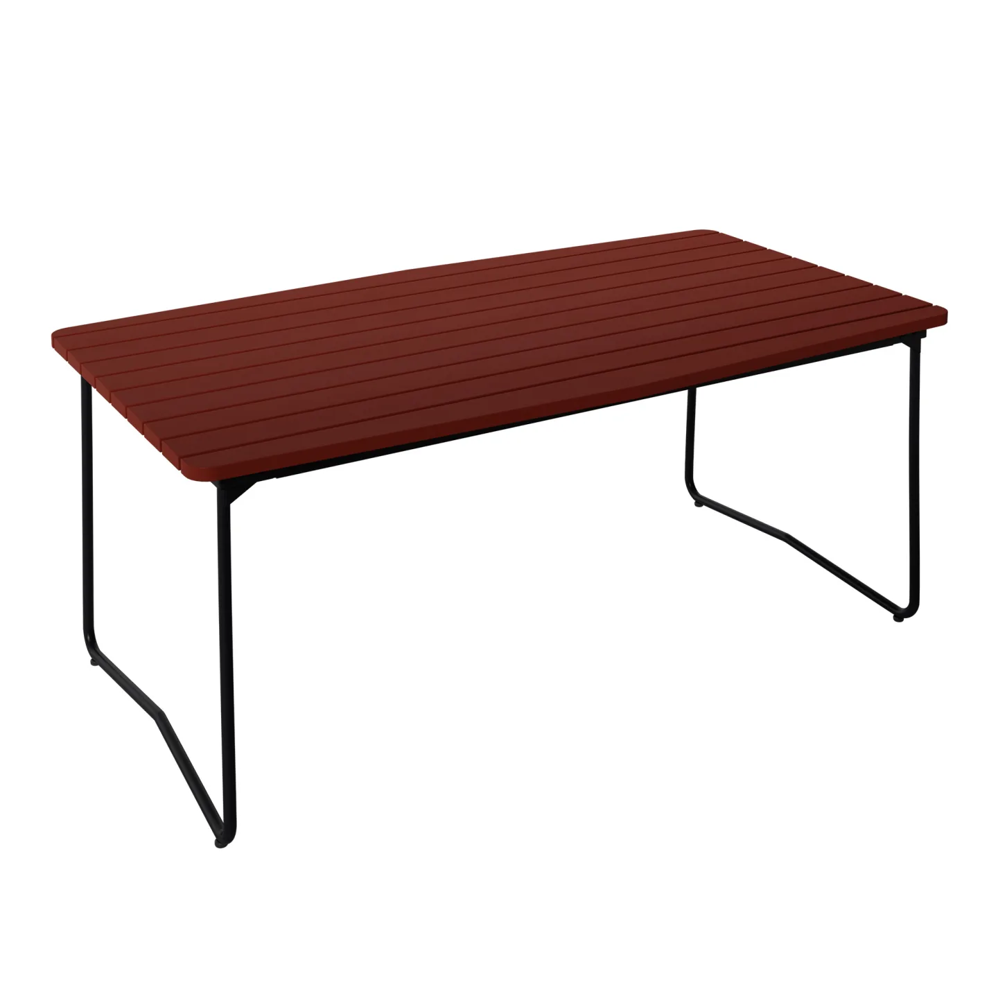 Grythyttan Stålmöbler - Table B31 170x92 cm Svart stativ Mörk röd ek - Matbord utomhus - Träfärgad - Metall/Trä