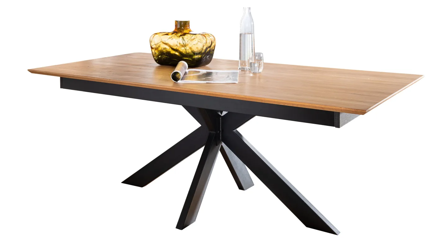 Esstisch Massivholztisch 200 cm Wildeiche ausziehbar - RICARDO