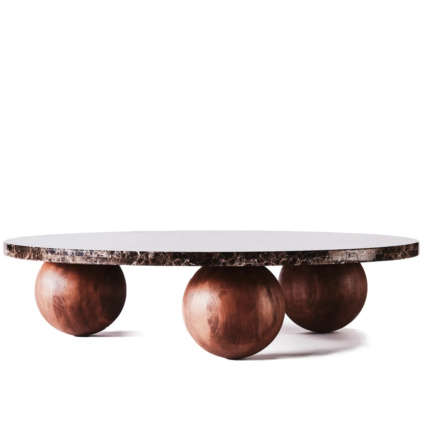 Dusty Deco - Sphere Sofa Table Round Ø120cm - Dark Emprador - Soffbord - Edin & Lina Kjellvertz - Brun - Trä/Sten