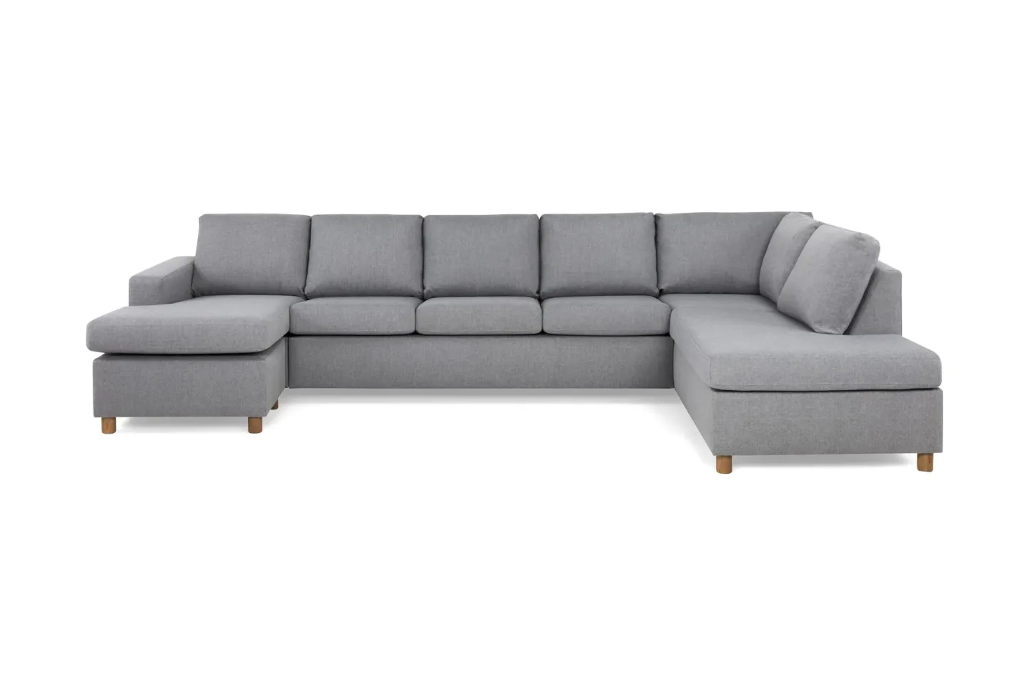 Crazy 5-sits Högervänd U-formad X-Large Soffa med Divan och Schäslong i Tyg - Grå